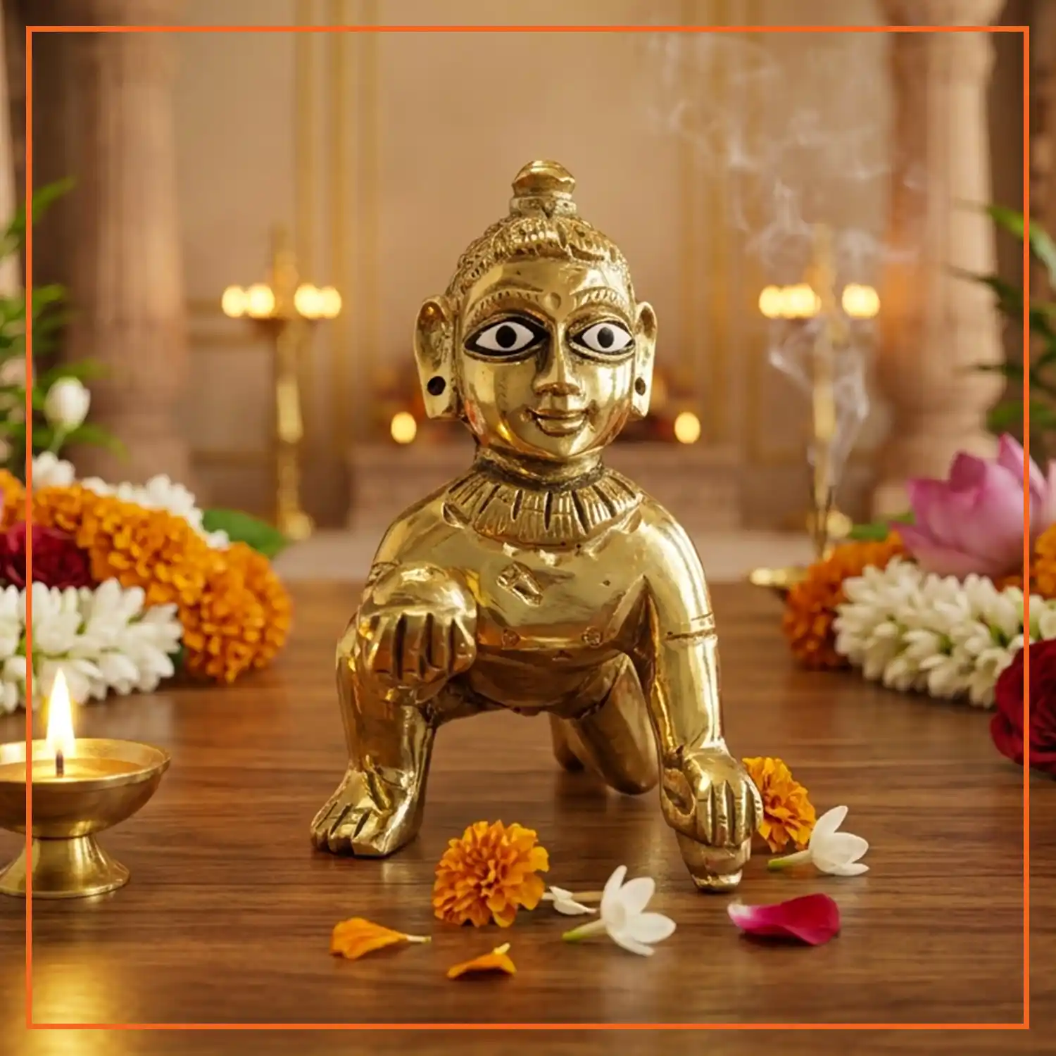 Pure Brass Laddu Gopal Idol | 8 cm